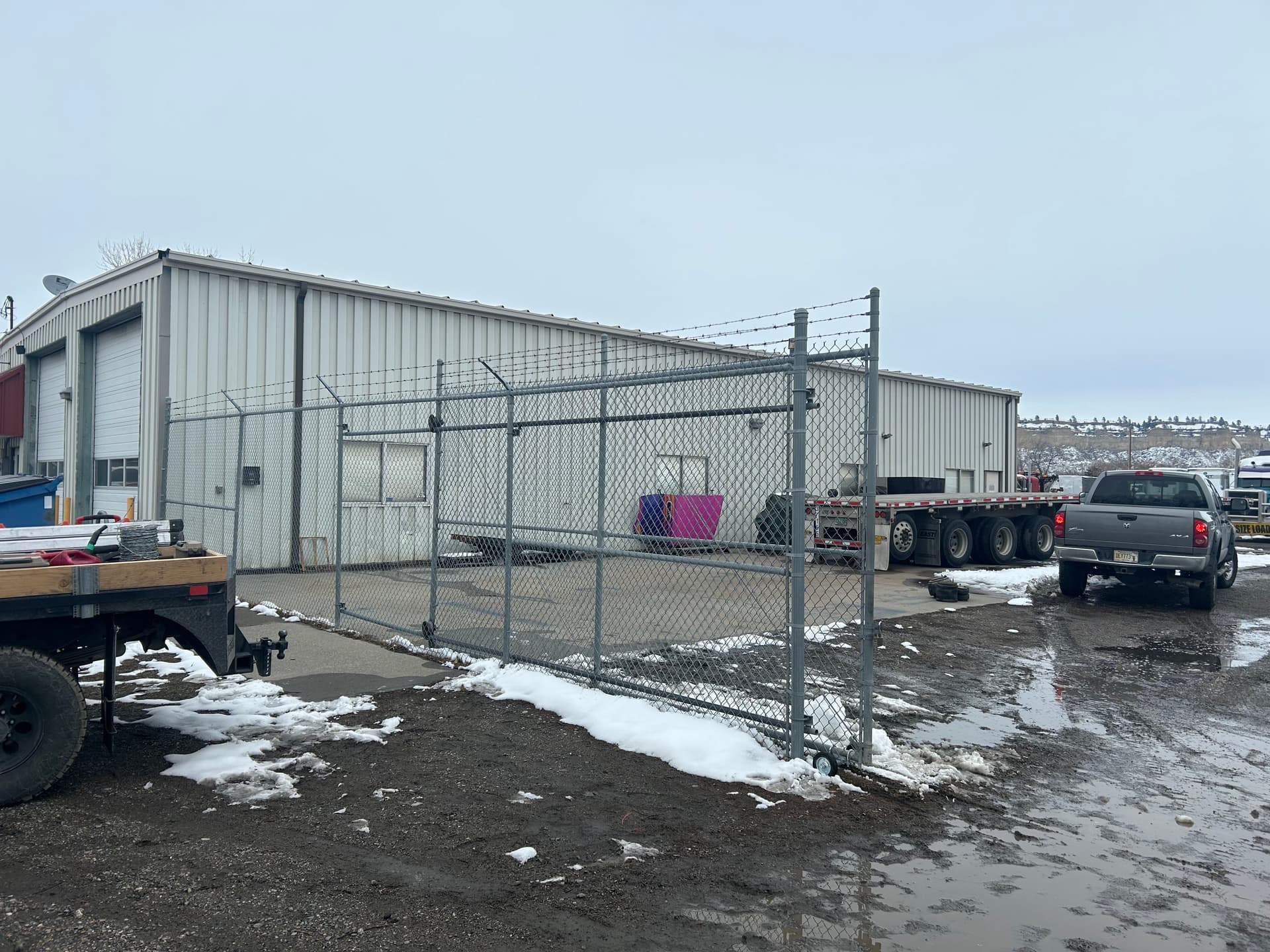 Gallery photos for Commercial Chain Link Fence Repair After Semi Truck Damage in Billings: Image #1