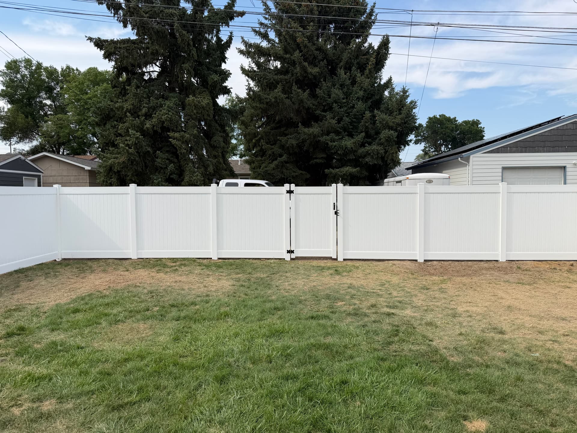 Gallery photos for White Vinyl Privacy Fence Installation in Billings: Image #1