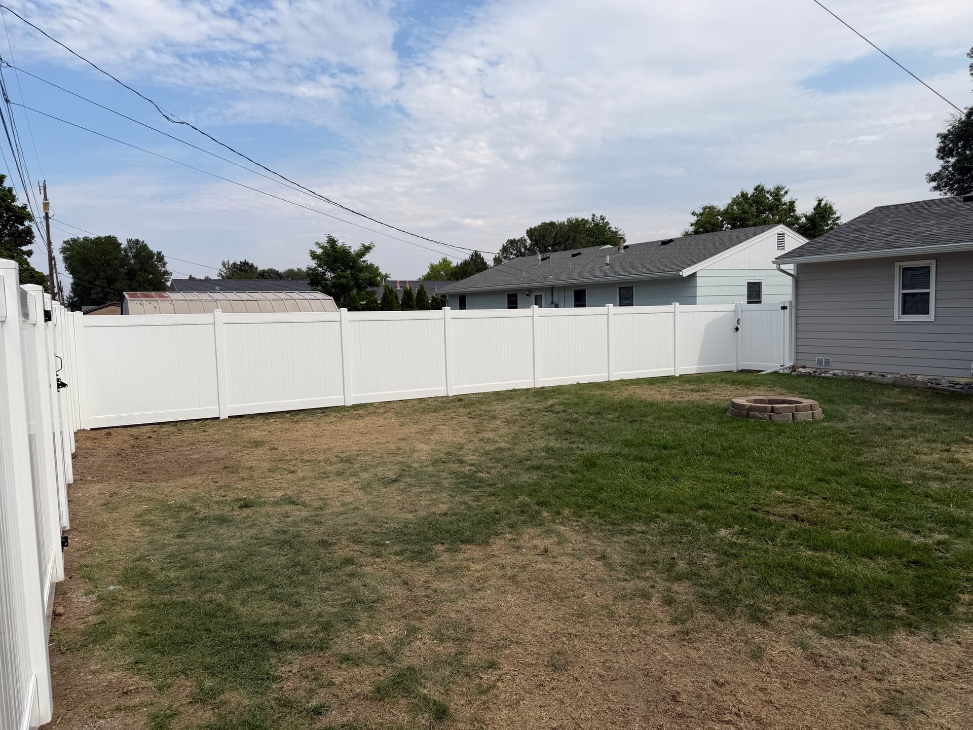 White Vinyl Privacy Fence Installation in Billings image