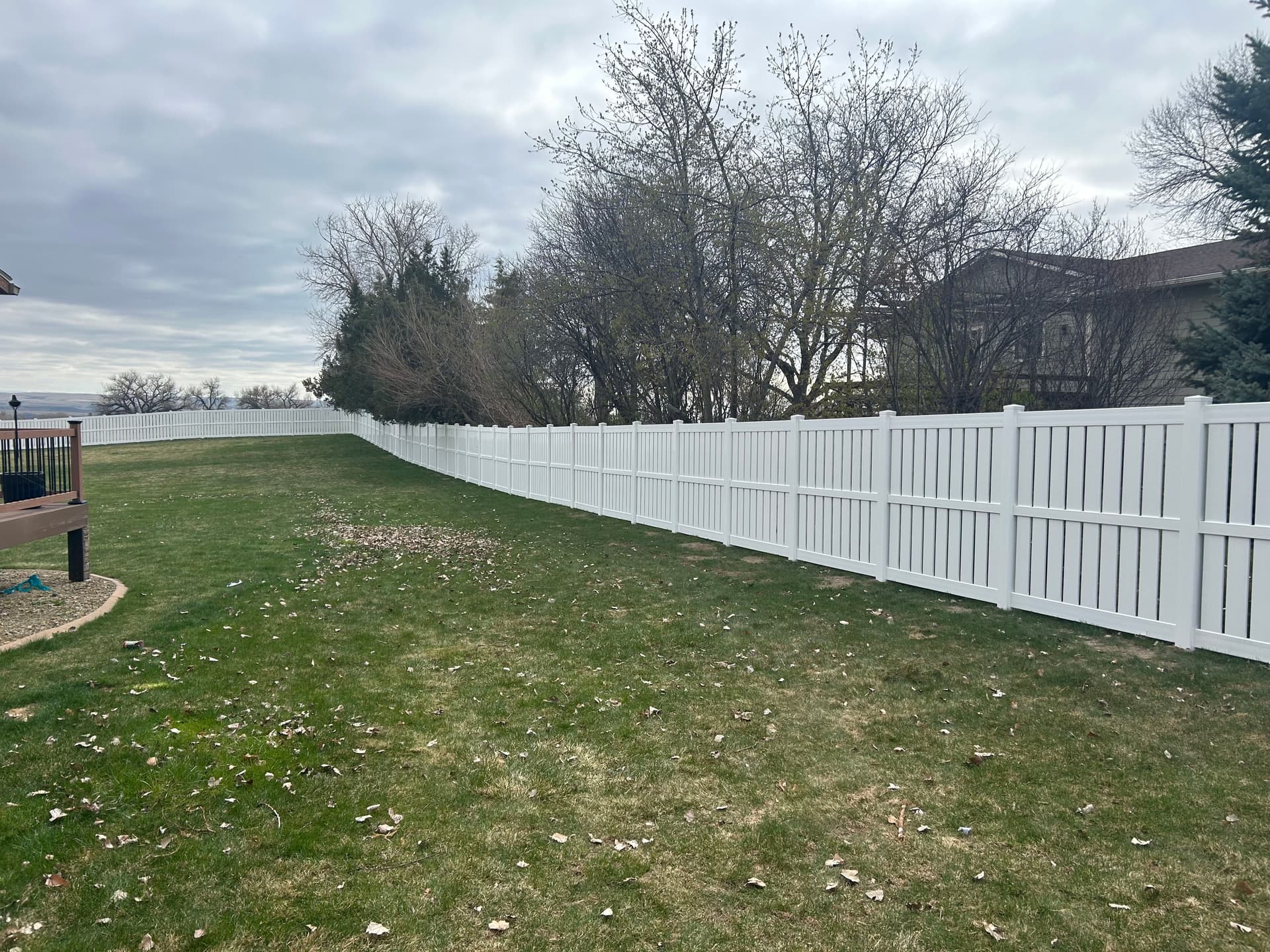 Gallery photos for White Vinyl Semi-Privacy Fence Installation in Laurel MT: Image #1