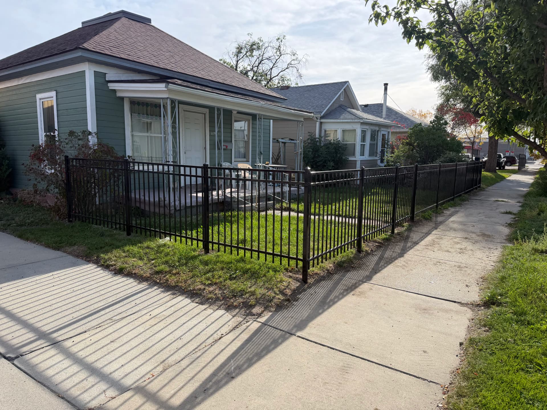 Ornamental Front Fence Plus Chain Link Back Fence With Double Gate image
