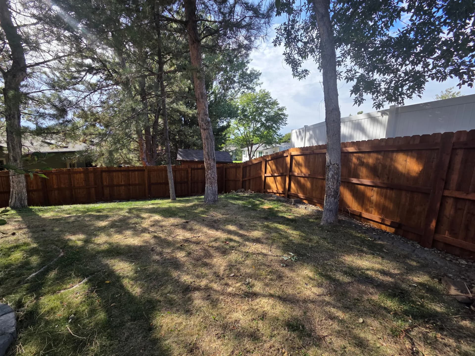 Gallery photos for New Cedar Fence Install Finished in Premium Pecan Stain: Image #2