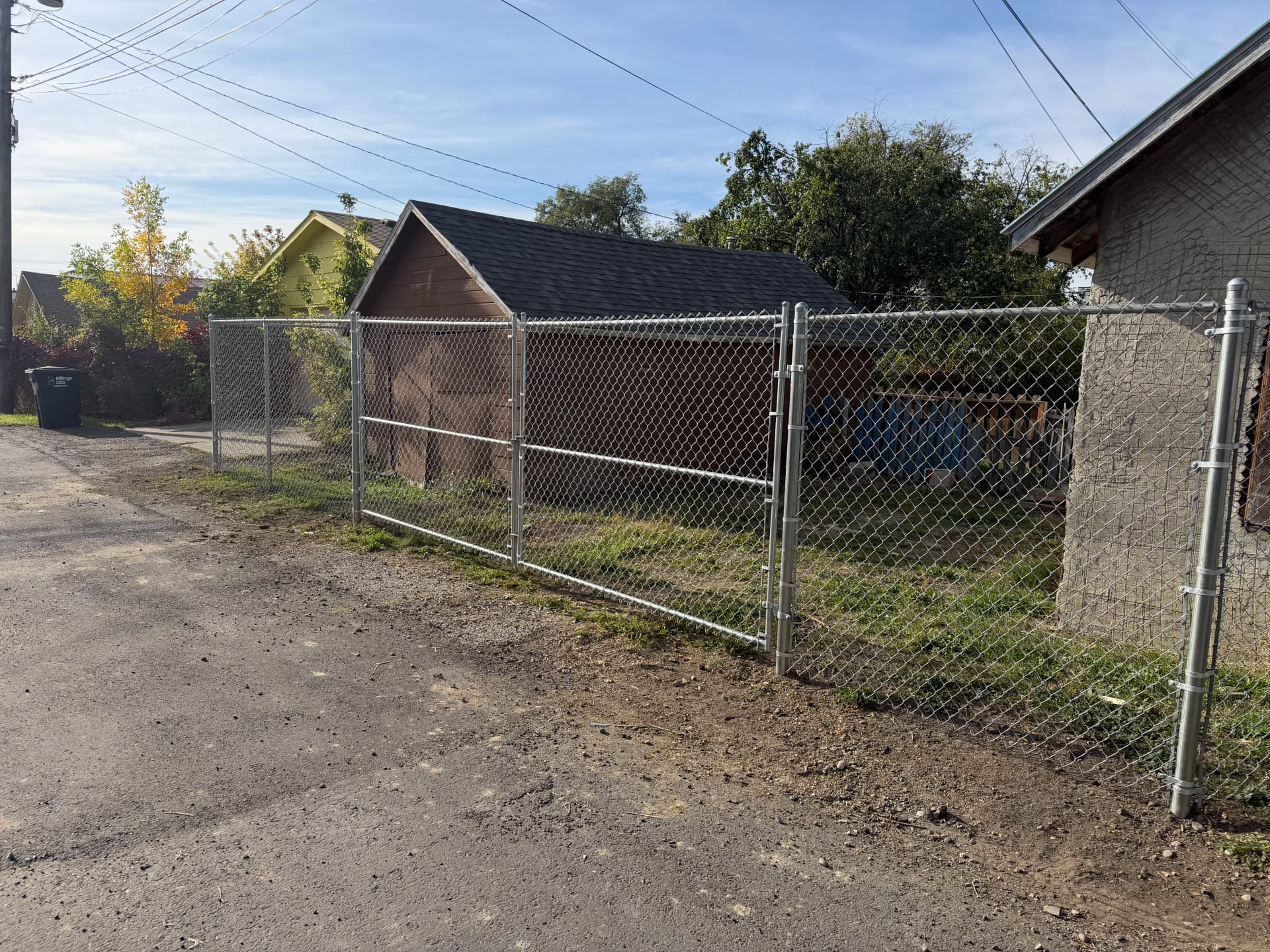 Gallery photos for Ornamental Front Fence Plus Chain Link Back Fence With Double Gate: Image #2